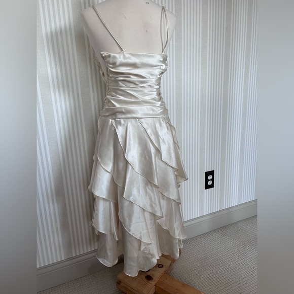 New Leaf By Samir Vintage Women's Tiered Ruffled Dress Side Zip Small RARE - Picture 3 of 9